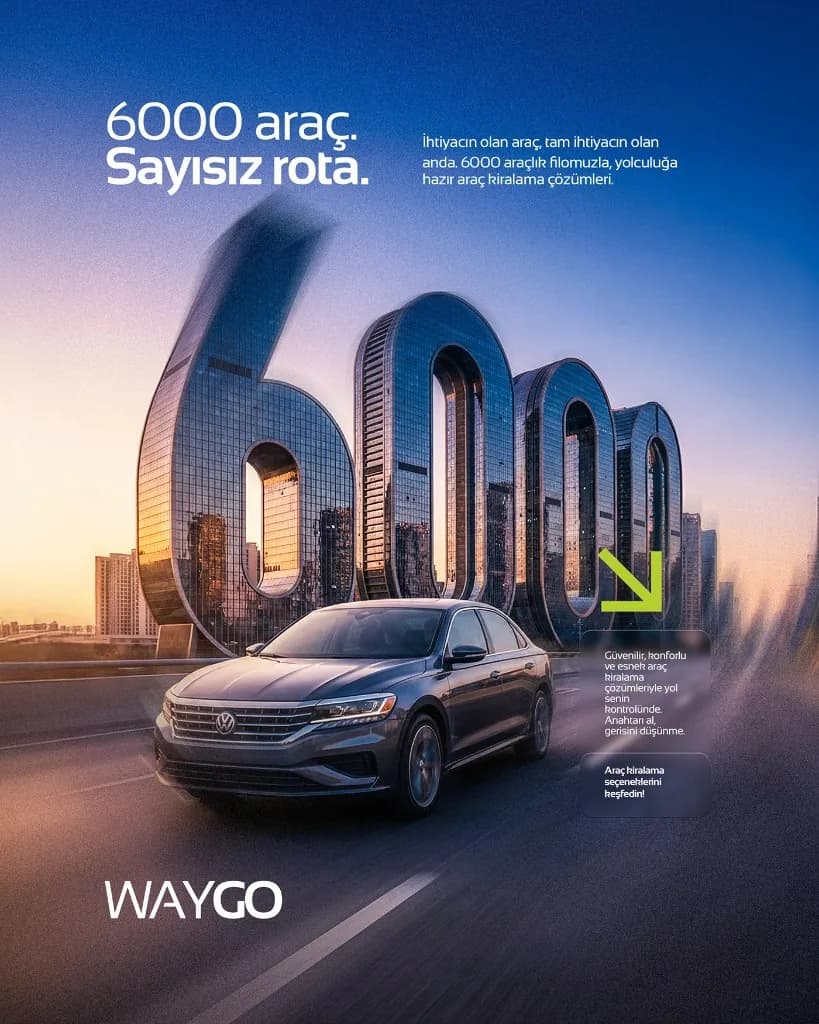 Waygo araç kiralama sosyal medya tasarımı
